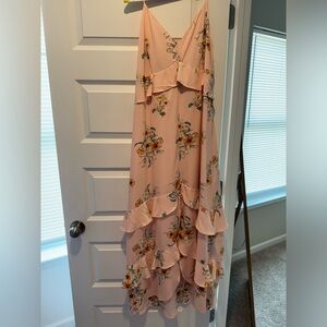 Long split front dress